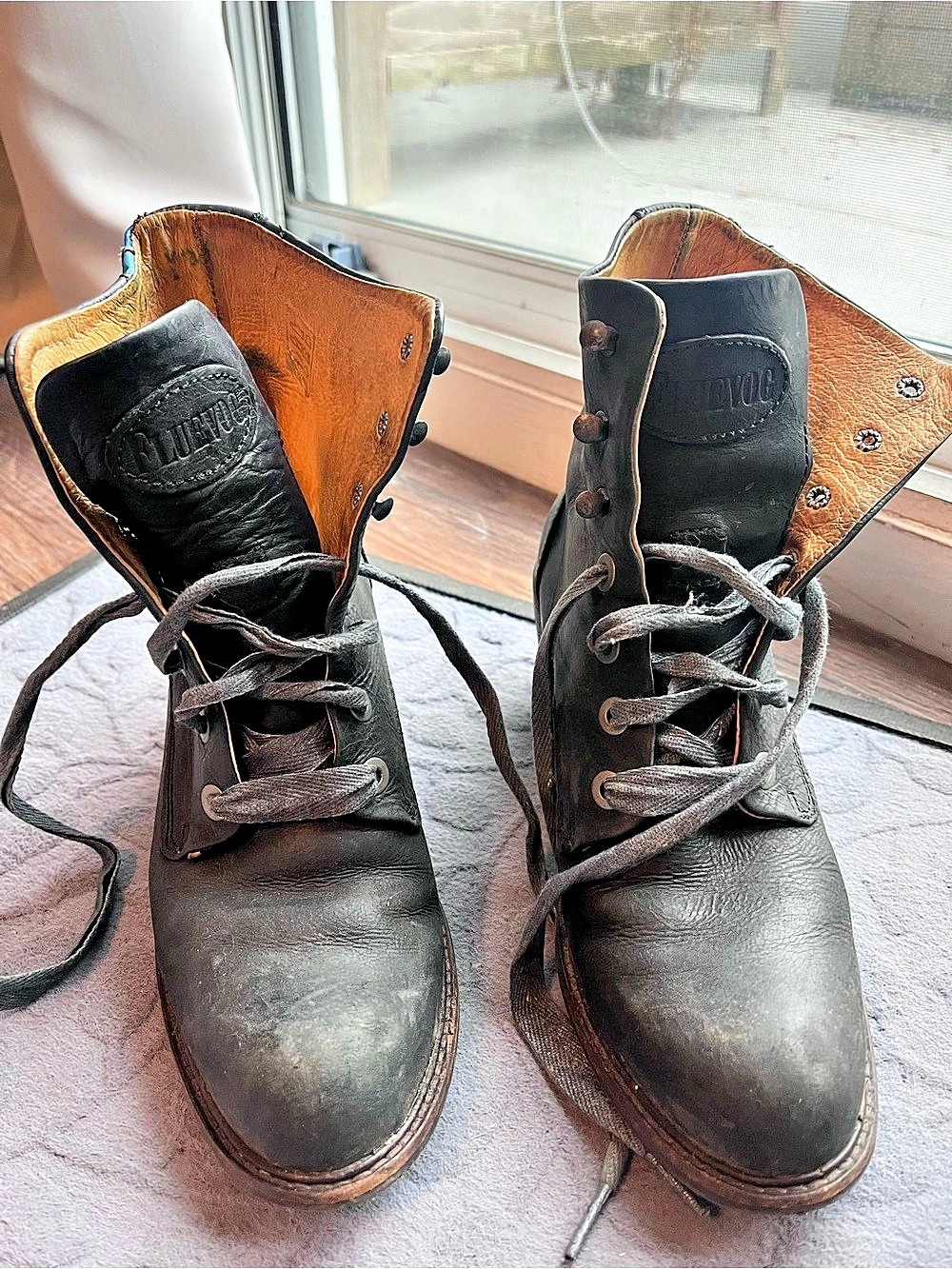 Fluevog Leather Heeled Ankle Boots Black